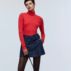 Madewell Denim Foldover-Waist Mini Skirt in Carmelo Wash Size 30 (US Medium)